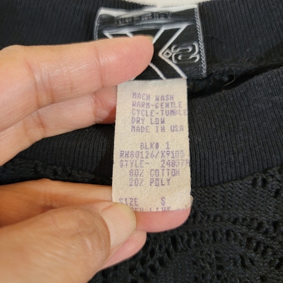 VTG 2Xs Black Y2K Lace Paisley Boxy Casual Top Sz S Whimsigoth Fairy Goth USA - Picture 10 of 11